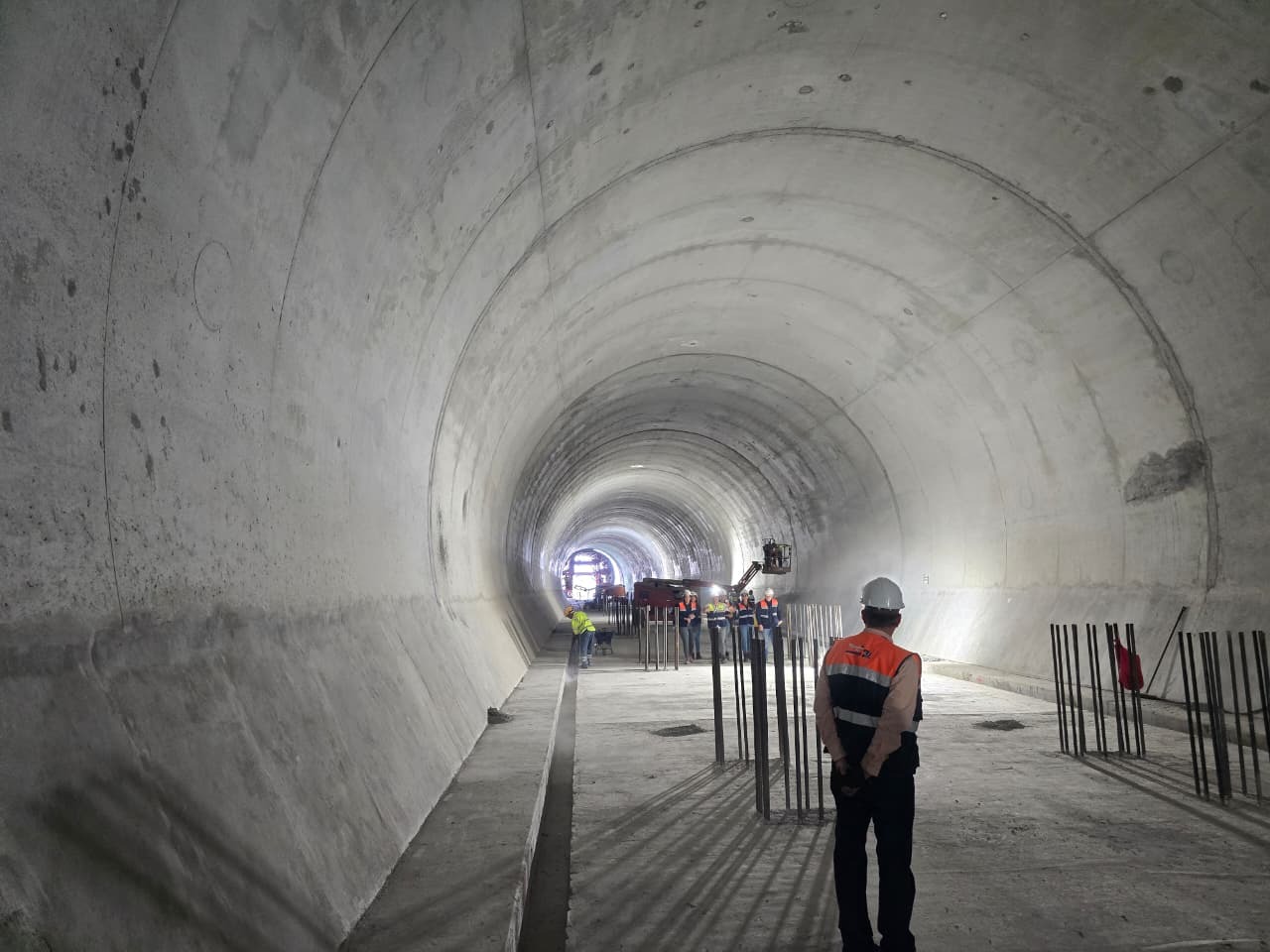 Frente de avance del túnel con el revestimiento terminado